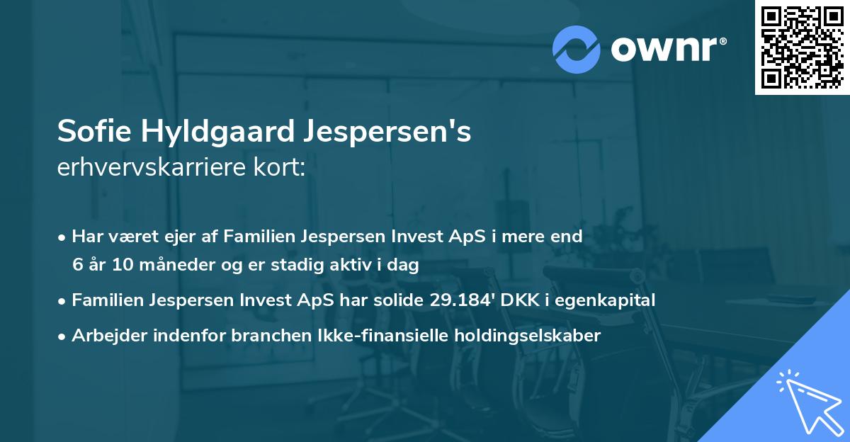 Sofie Hyldgaard Jespersen's erhvervskarriere kort