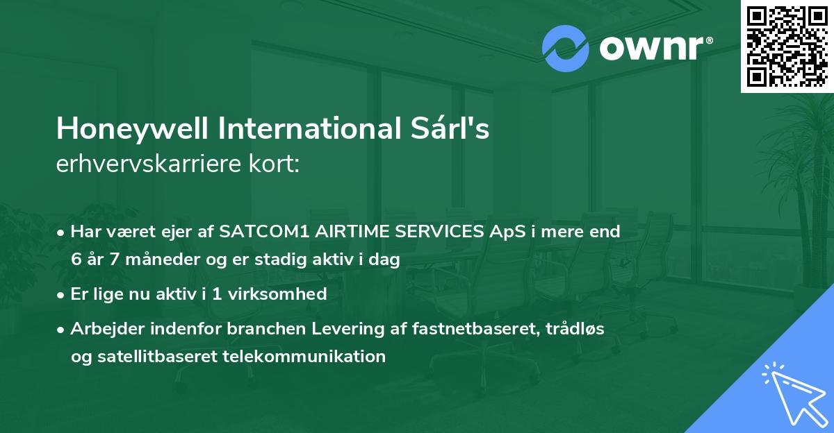 Honeywell International Sárl's erhvervskarriere kort