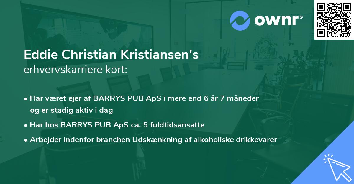 Eddie Christian Kristiansen's erhvervskarriere kort
