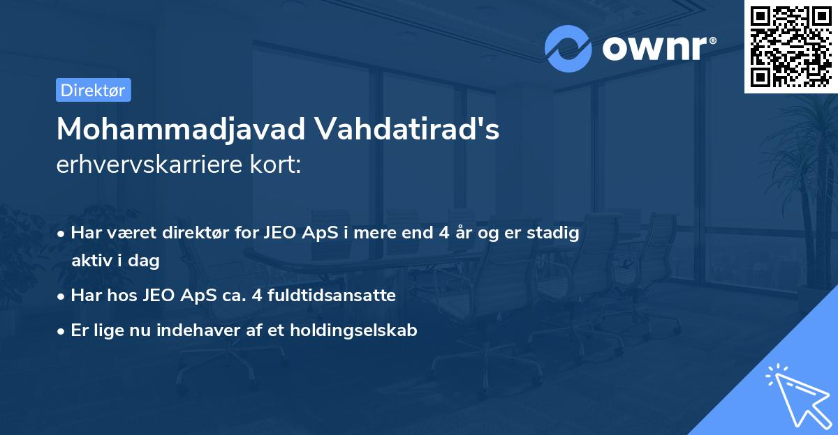 Mohammadjavad Vahdatirad's erhvervskarriere kort