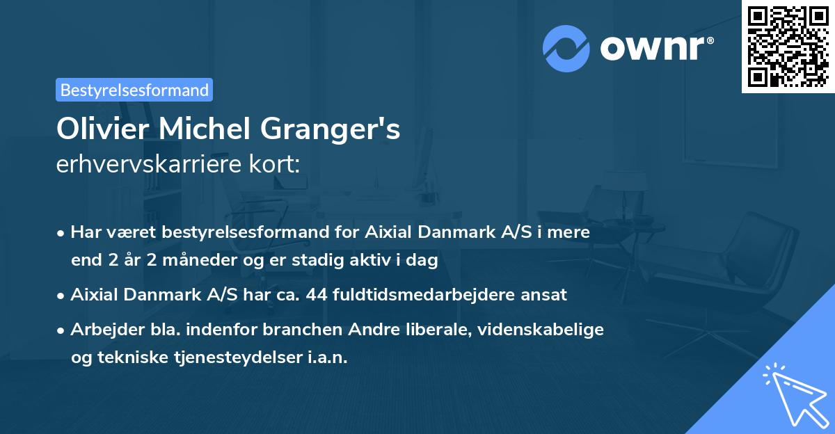 Olivier Michel Granger's erhvervskarriere kort