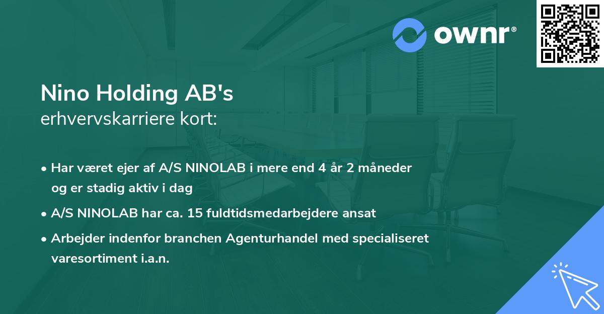 Nino Holding AB's erhvervskarriere kort