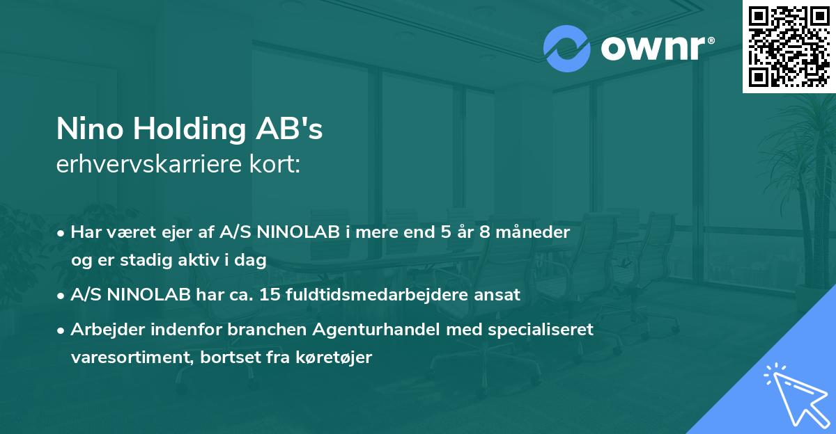 Nino Holding AB's erhvervskarriere kort