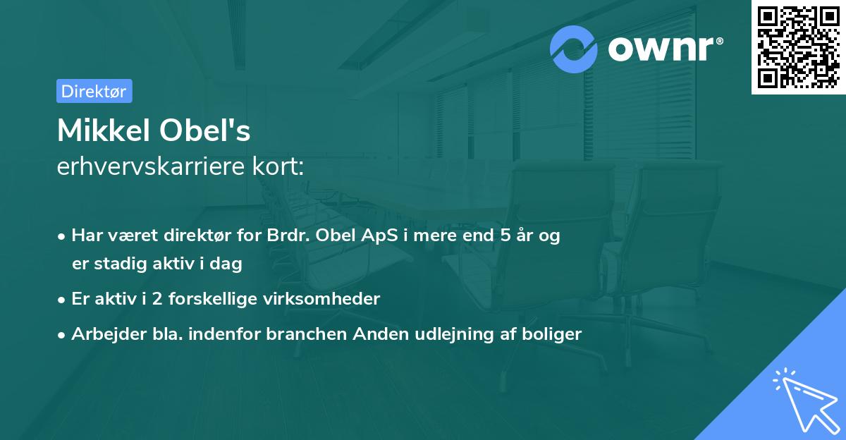 Mikkel Obel's erhvervskarriere kort