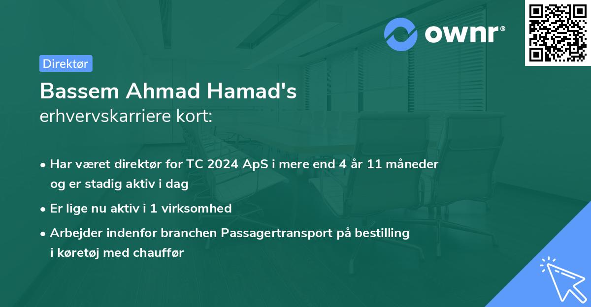 Bassem Ahmad Hamad's erhvervskarriere kort