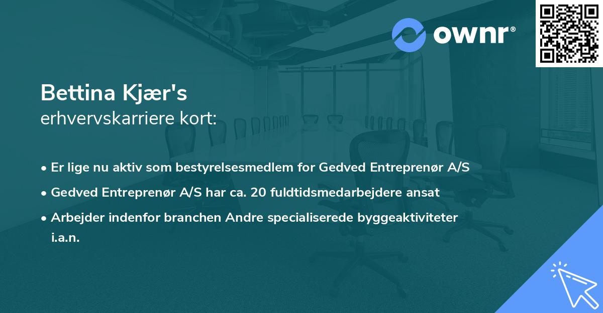 Bettina Kjær's erhvervskarriere kort