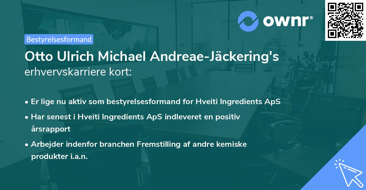 Otto Ulrich Michael Andreae-Jäckering's erhvervskarriere kort