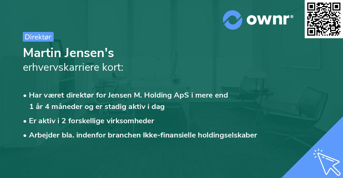 Martin Jensen's erhvervskarriere kort