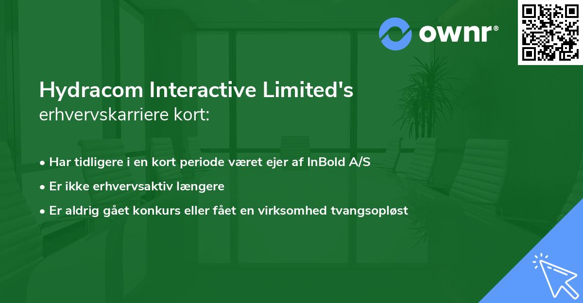 Hydracom Interactive Limited's erhvervskarriere kort