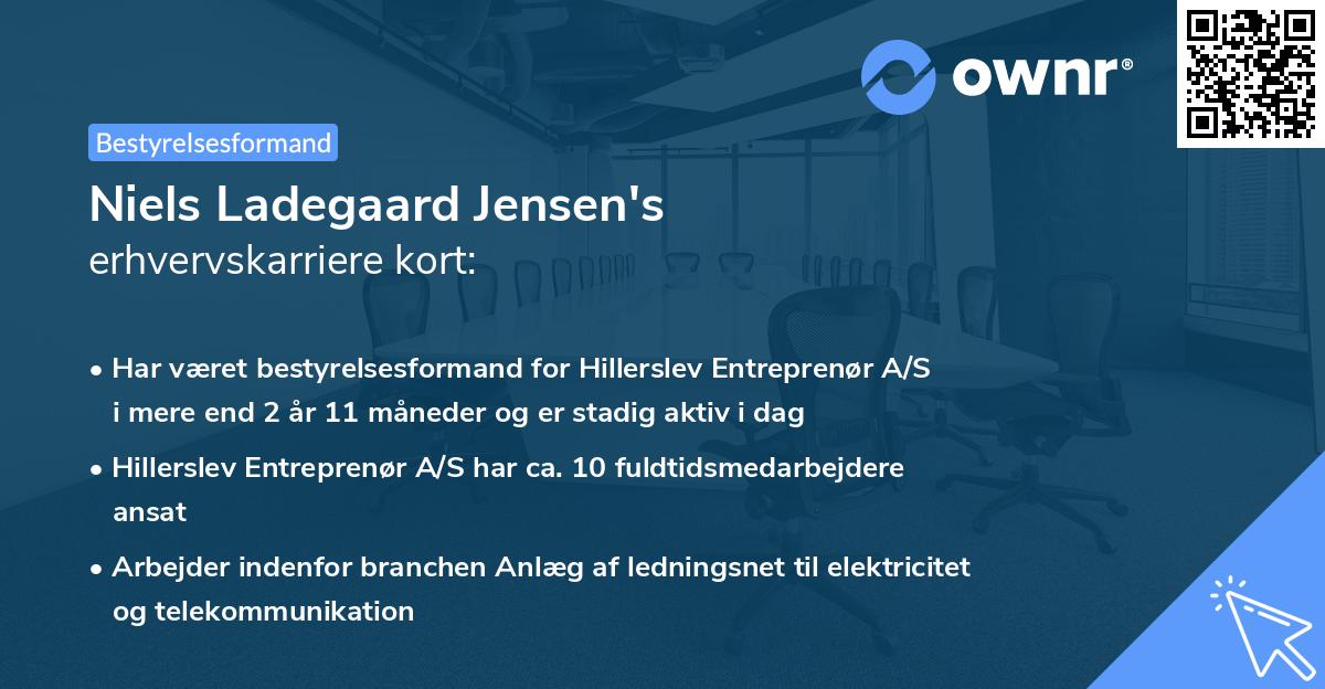 Niels Ladegaard Jensen's erhvervskarriere kort