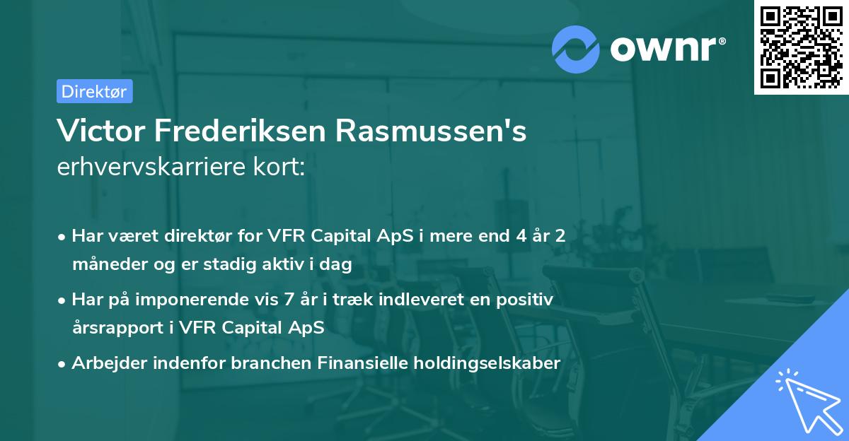 Victor Frederiksen Rasmussen's erhvervskarriere kort