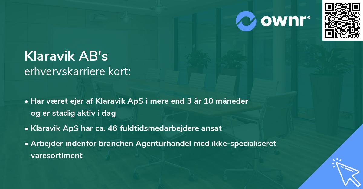 Klaravik AB's erhvervskarriere kort