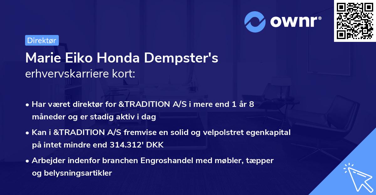 Marie Eiko Honda Dempster's erhvervskarriere kort