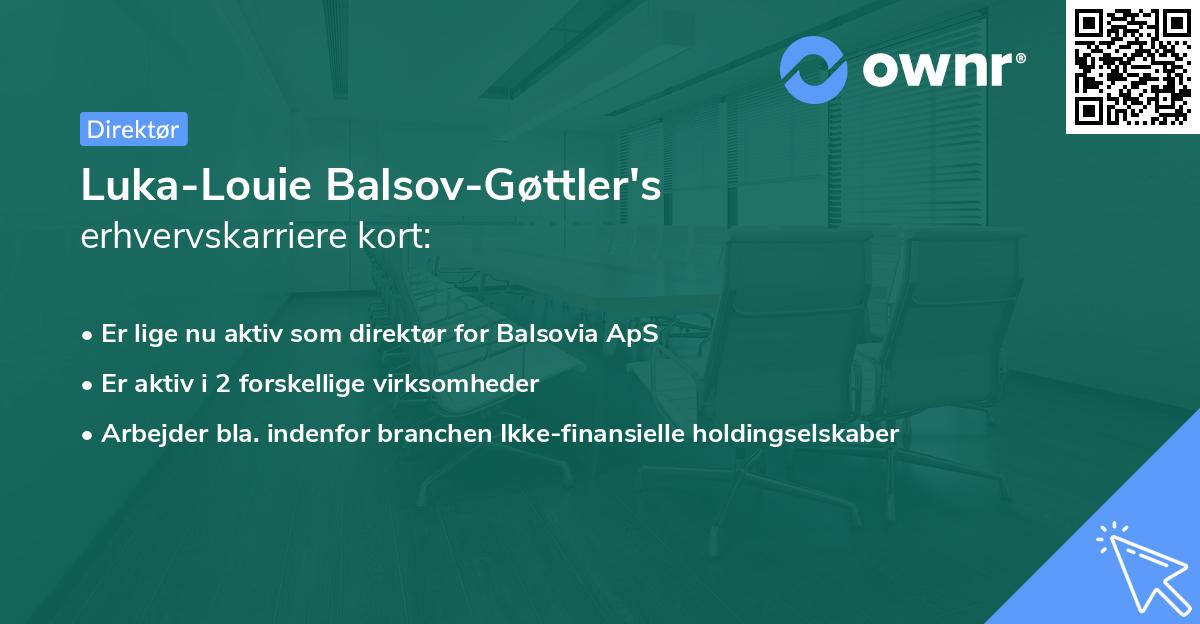 Luka-Louie Balsov-Gøttler's erhvervskarriere kort