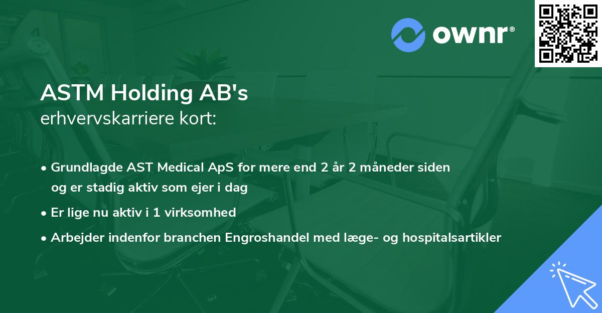 ASTM Holding AB's erhvervskarriere kort
