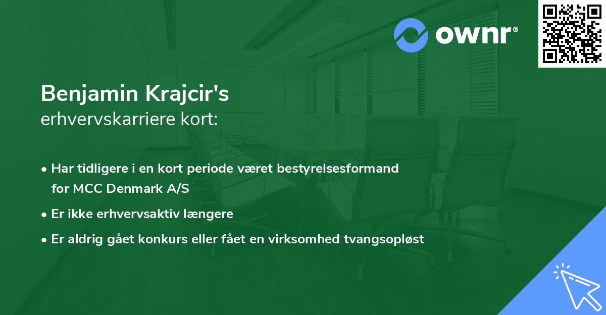 Benjamin Krajcir's erhvervskarriere kort