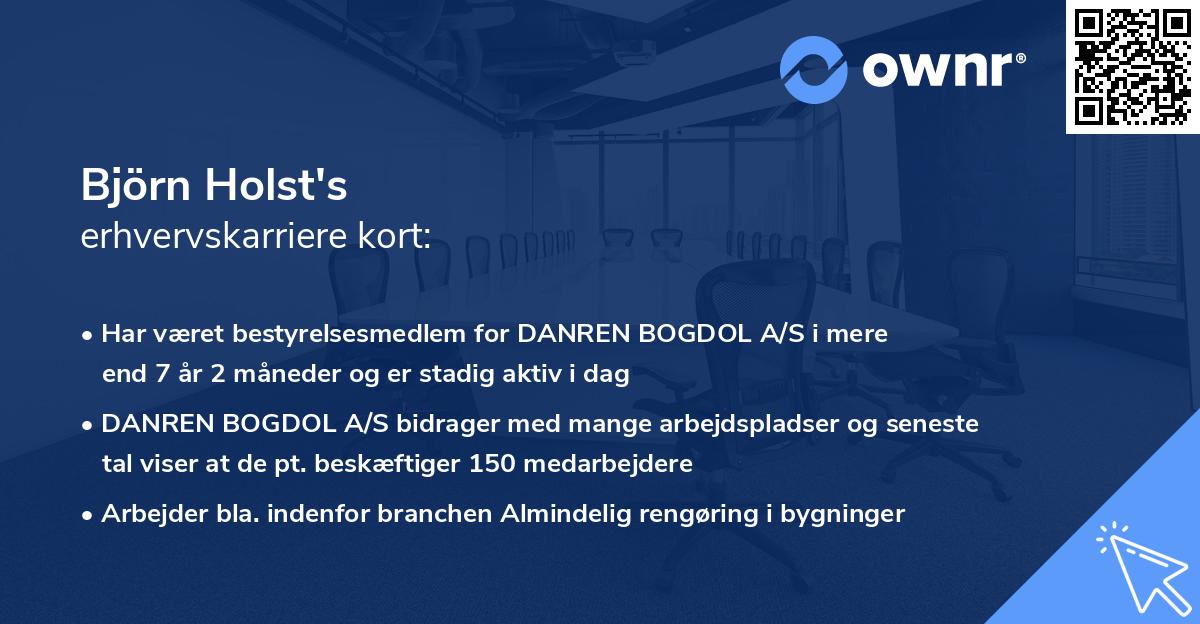 Björn Holst's erhvervskarriere kort