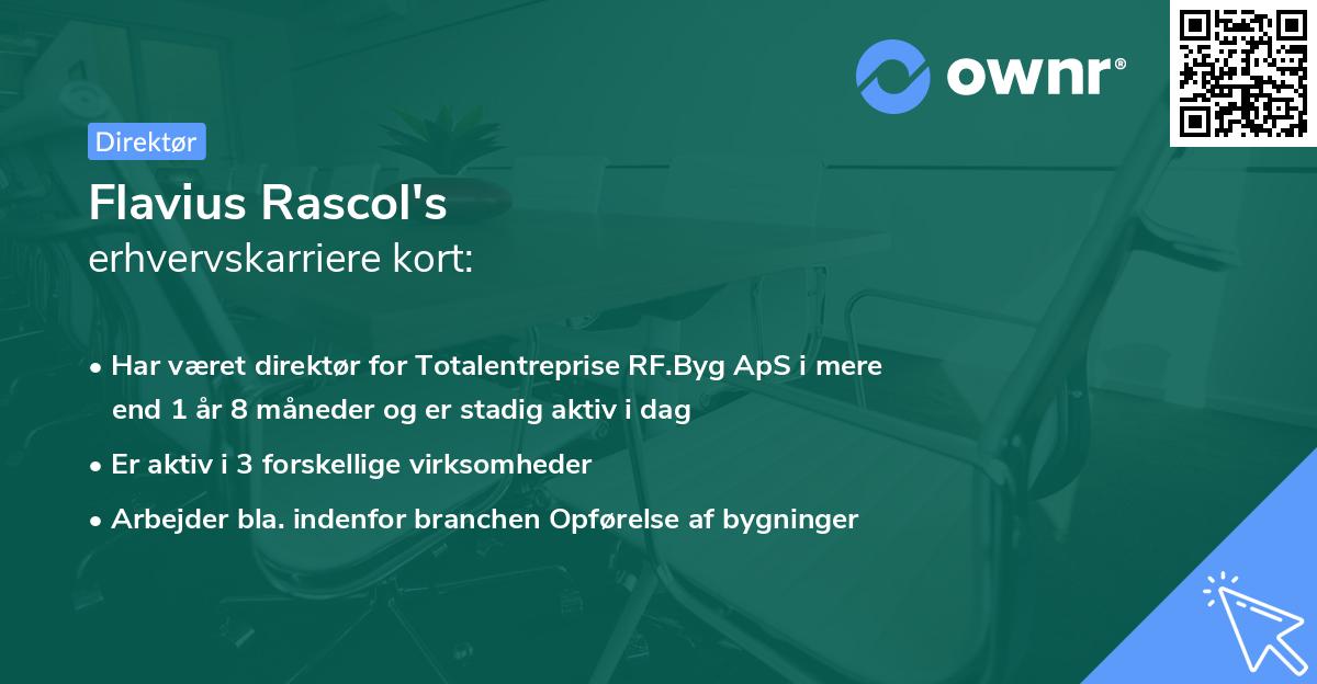 Flavius Rascol's erhvervskarriere kort