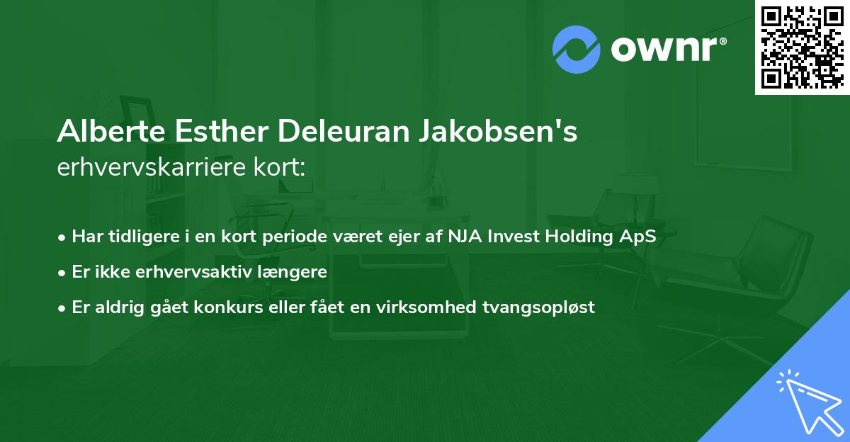 Alberte Esther Deleuran Jakobsen's erhvervskarriere kort