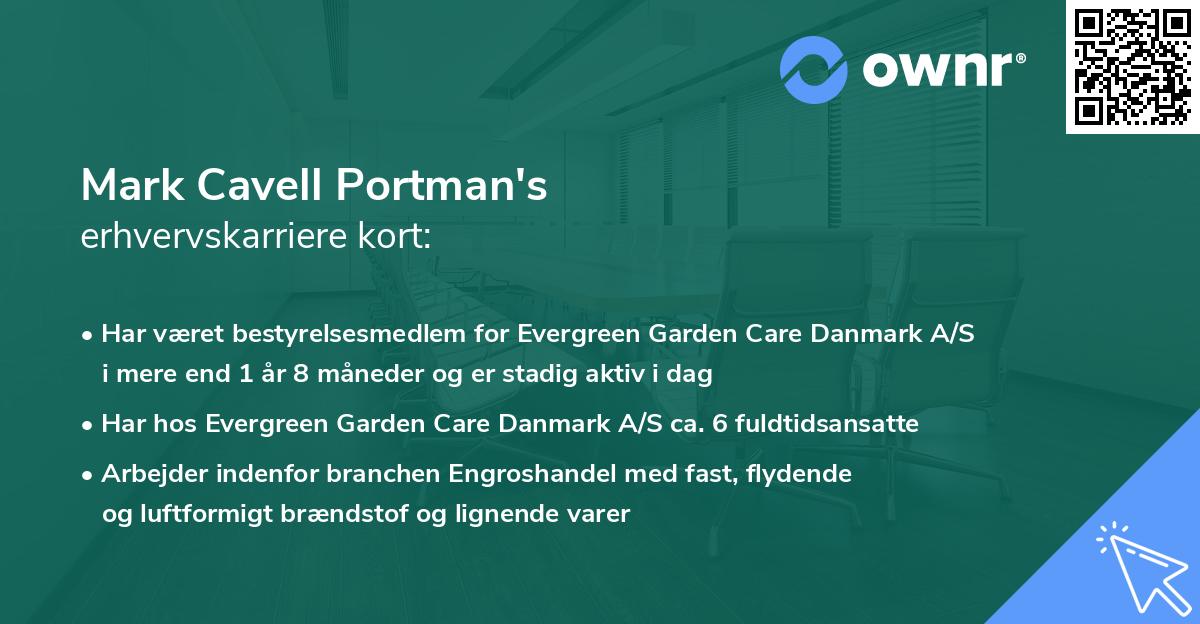 Mark Cavell Portman's erhvervskarriere kort