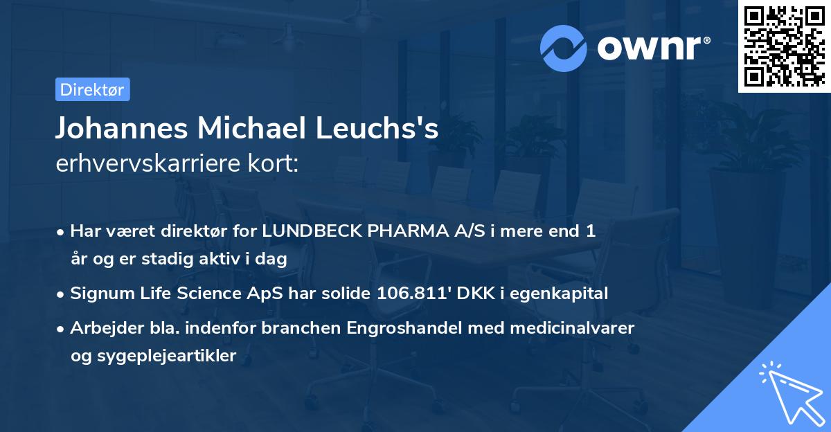 Johannes Michael Leuchs's erhvervskarriere kort