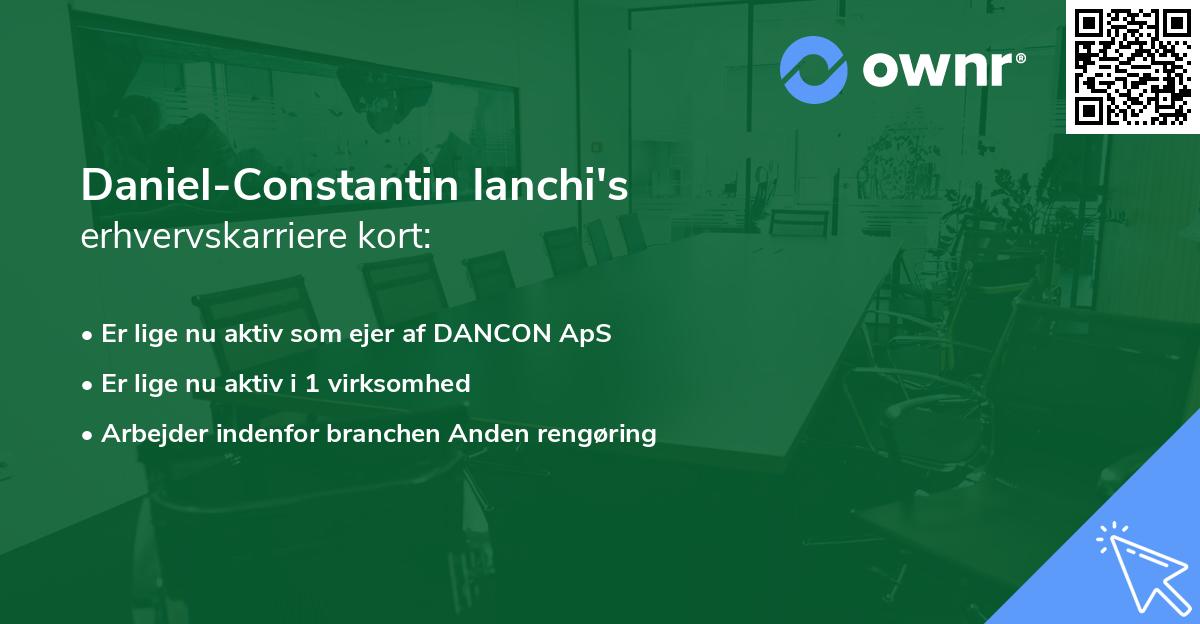 Daniel-Constantin Ianchi's erhvervskarriere kort