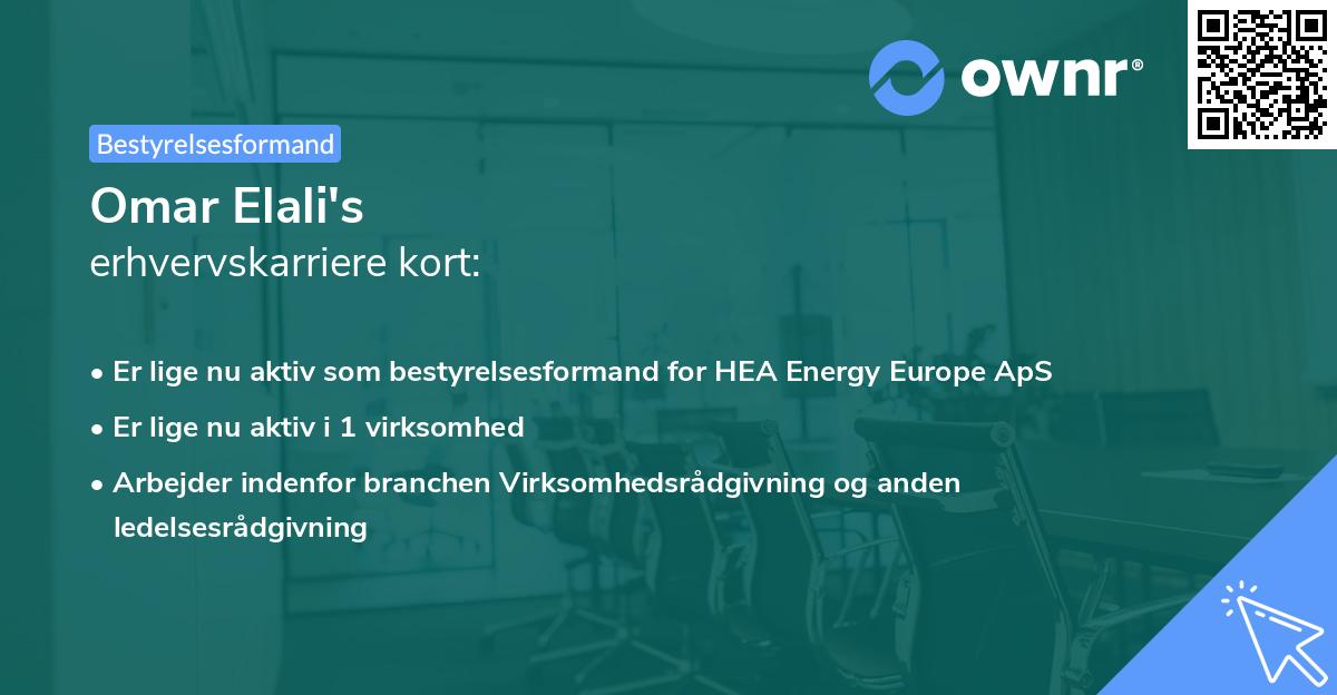 Omar Elali's erhvervskarriere kort