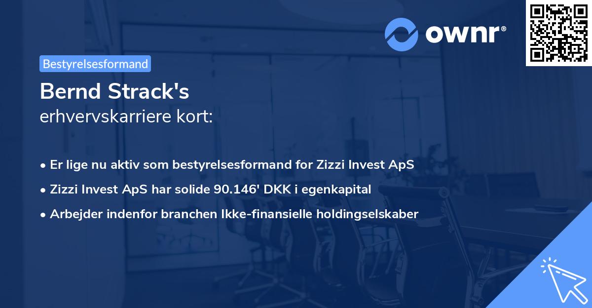 Bernd Strack's erhvervskarriere kort