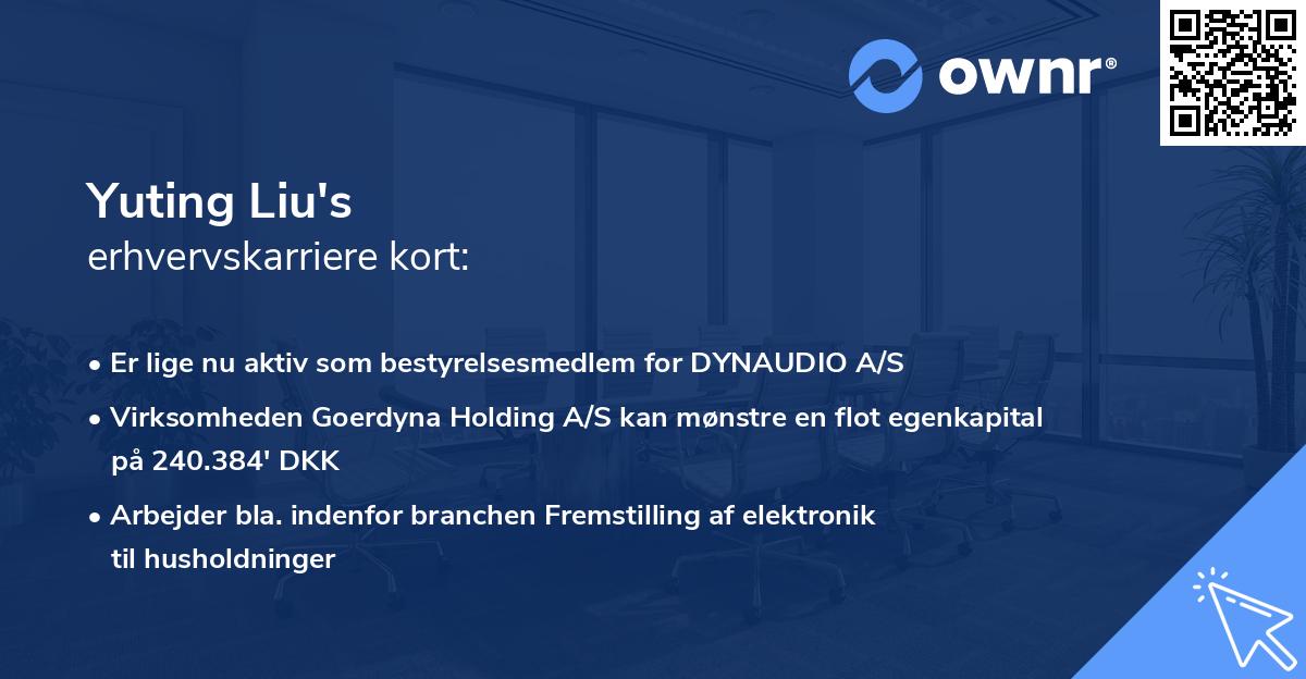 Yuting Liu's erhvervskarriere kort