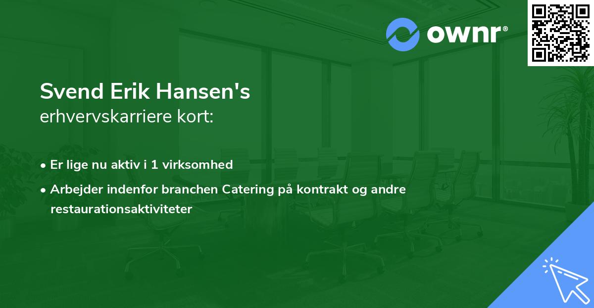 Svend Erik Hansen's erhvervskarriere kort