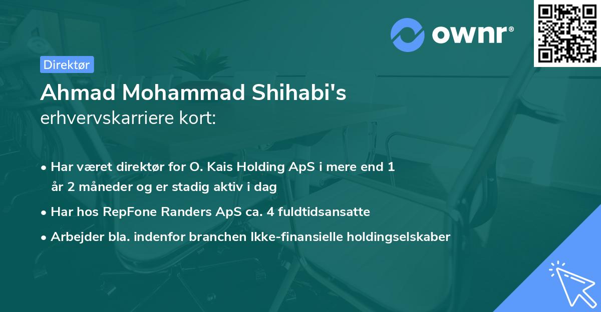 Ahmad Mohammad Shihabi's erhvervskarriere kort