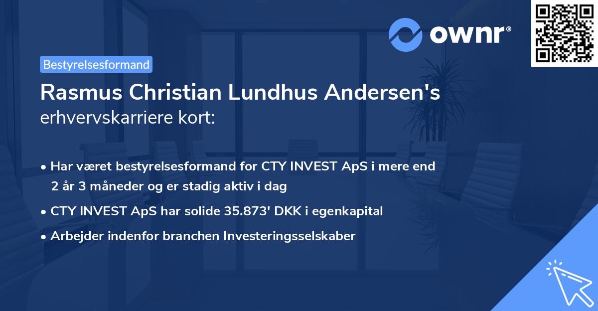 Rasmus Christian Lundhus Andersen's erhvervskarriere kort