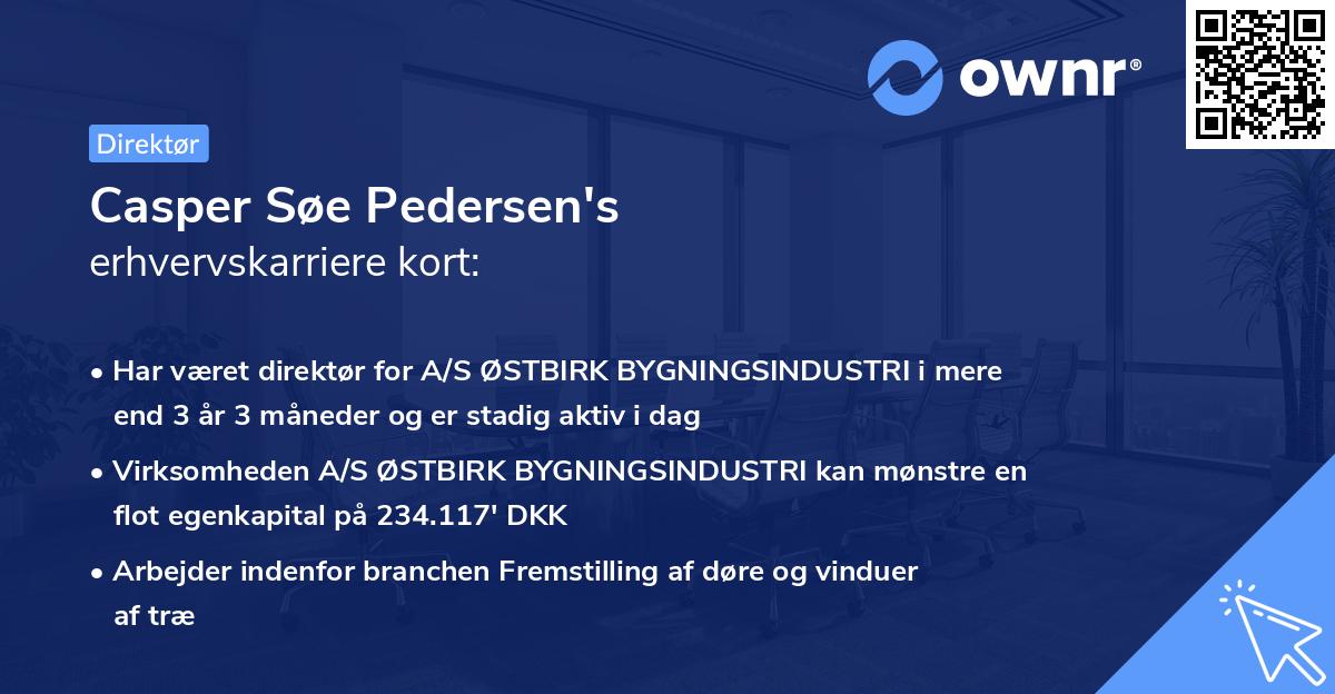 Casper Søe Pedersen's erhvervskarriere kort