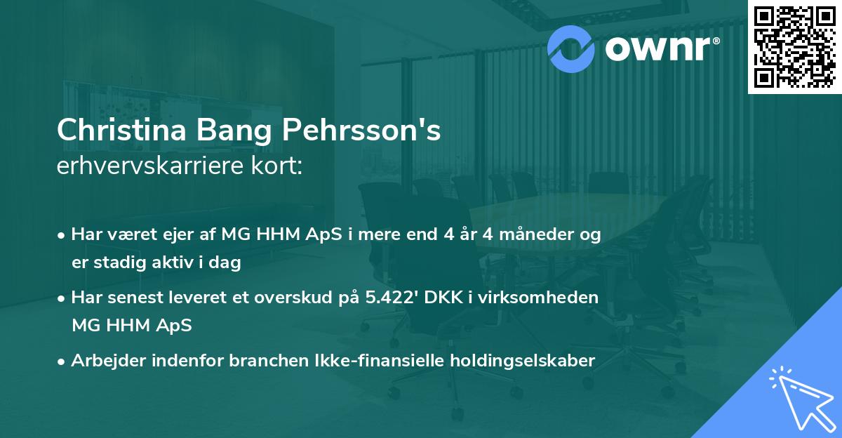 Christina Bang Pehrsson's erhvervskarriere kort