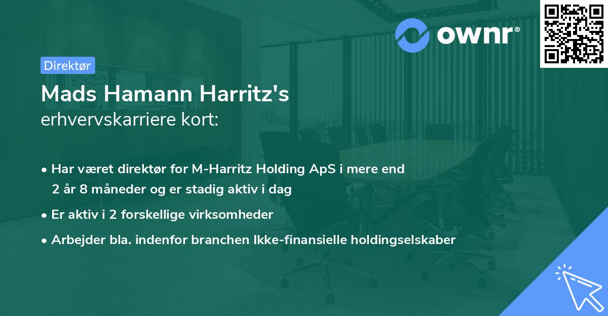 Mads Hamann Harritz's erhvervskarriere kort