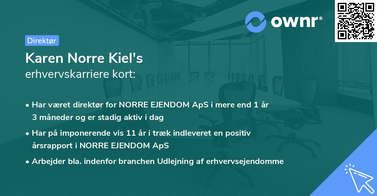 Karen Norre Kiel's erhvervskarriere kort