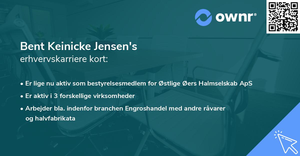 Bent Keinicke Jensen's erhvervskarriere kort