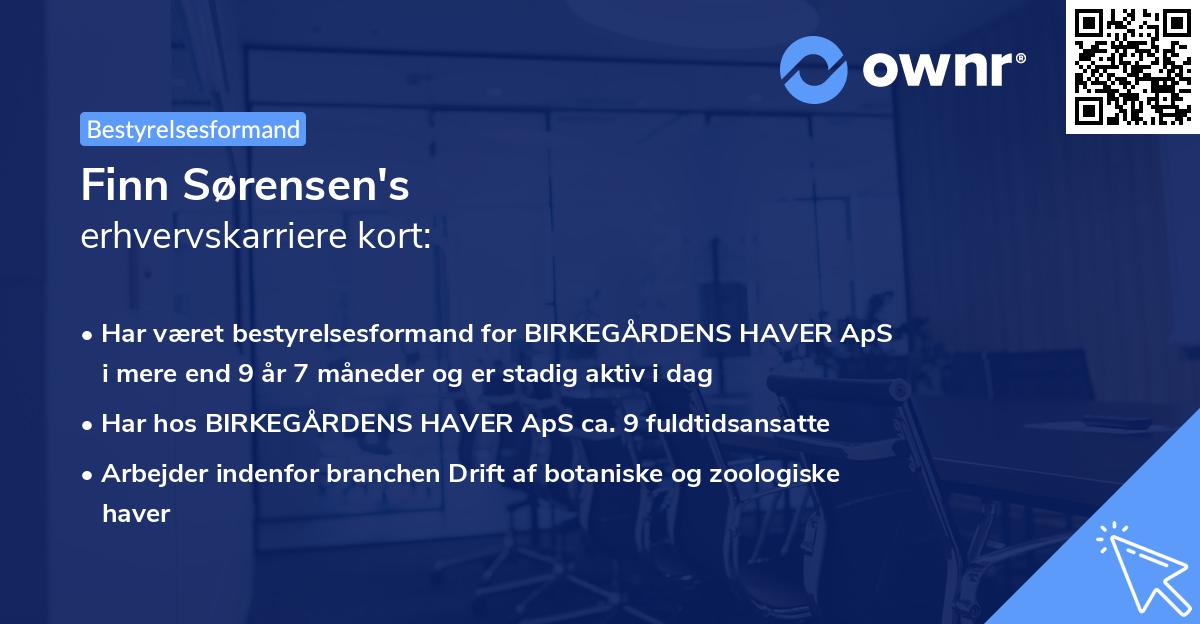 Finn Sørensen's erhvervskarriere kort