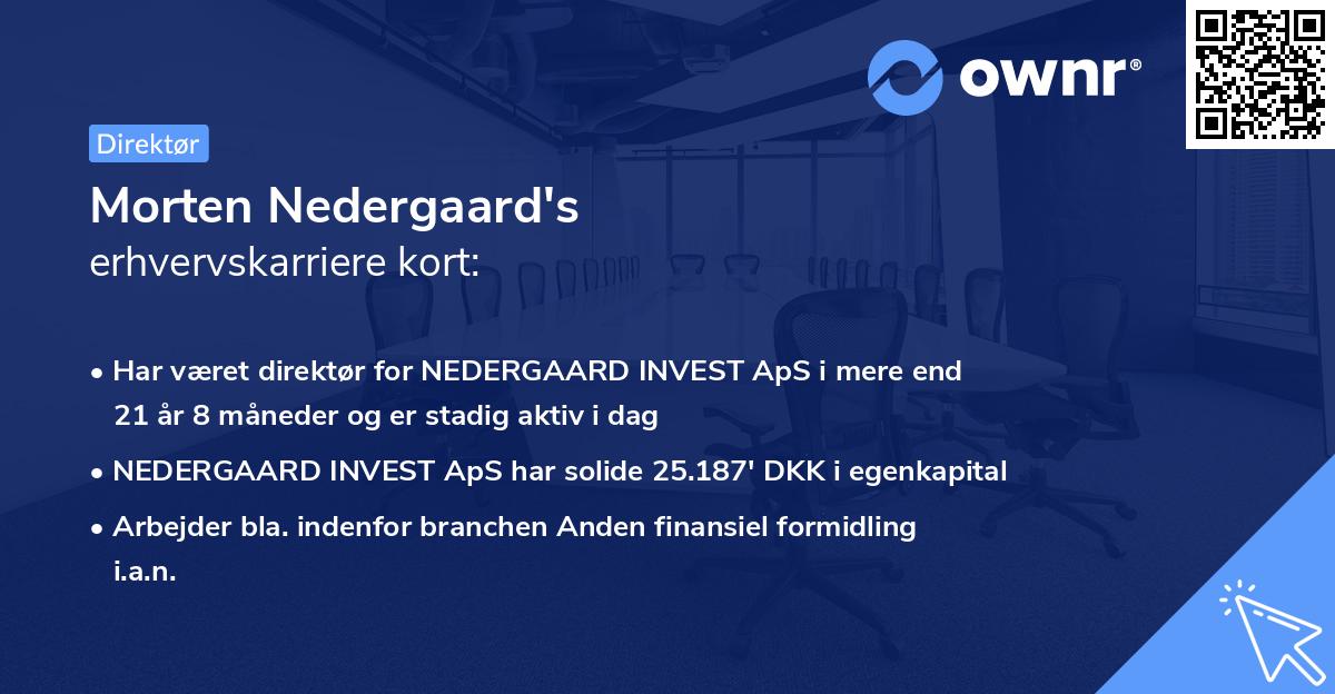 Morten Nedergaard's erhvervskarriere kort