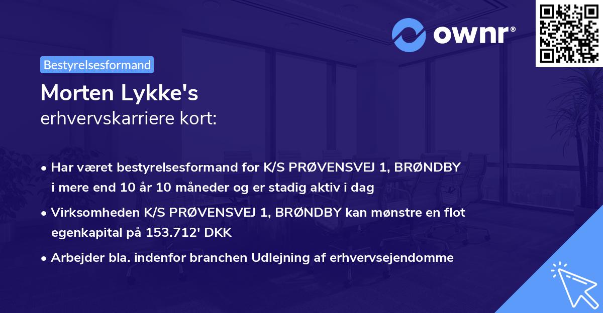 Morten Lykke's erhvervskarriere kort
