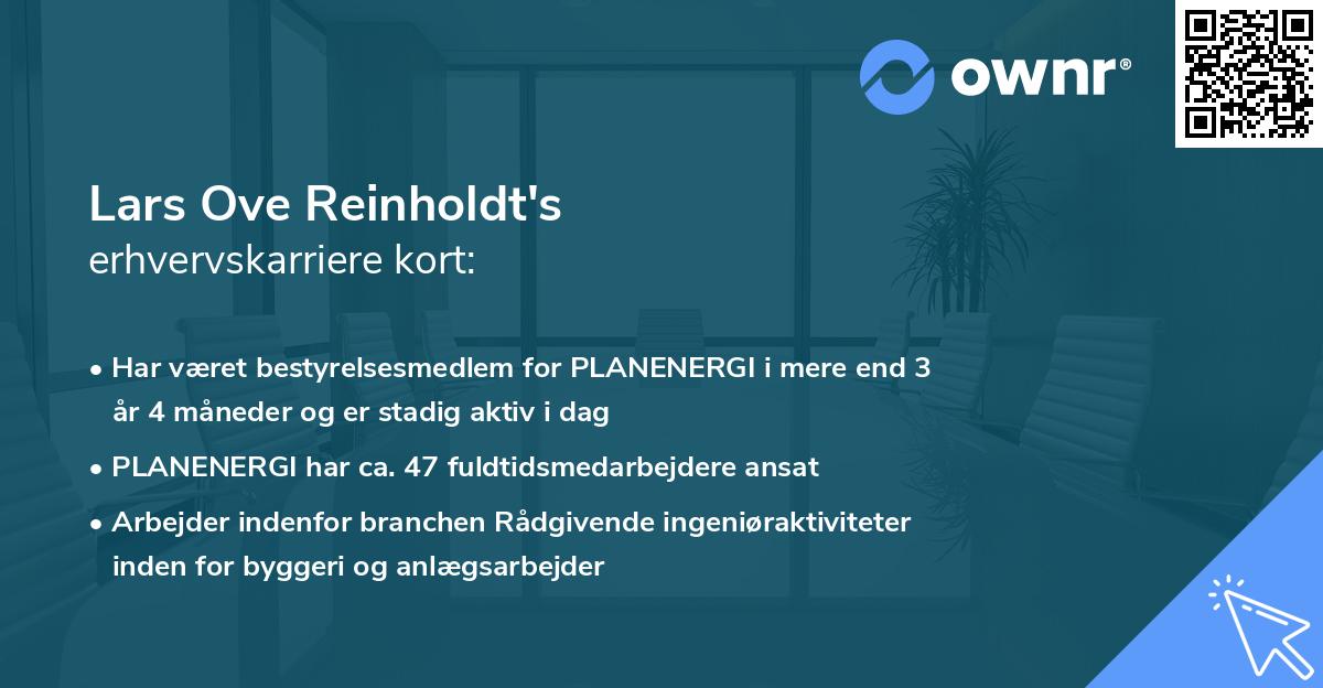 Lars Ove Reinholdt's erhvervskarriere kort