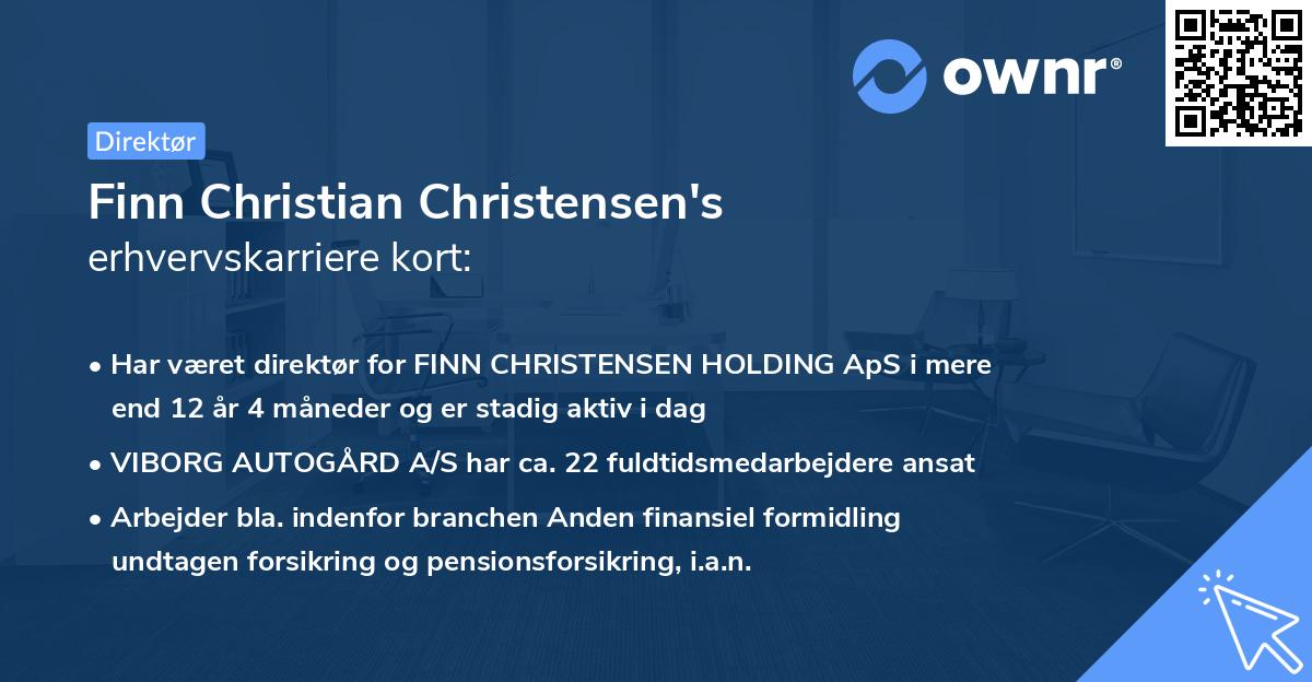 Finn Christian Christensen's erhvervskarriere kort