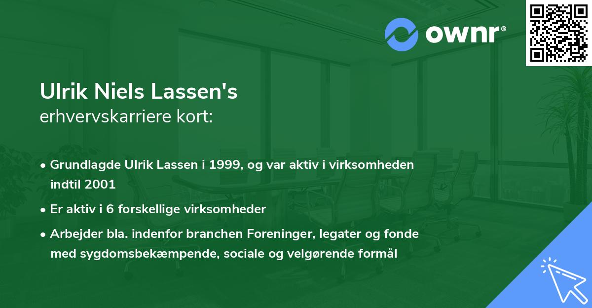 Ulrik Niels Lassen's erhvervskarriere kort