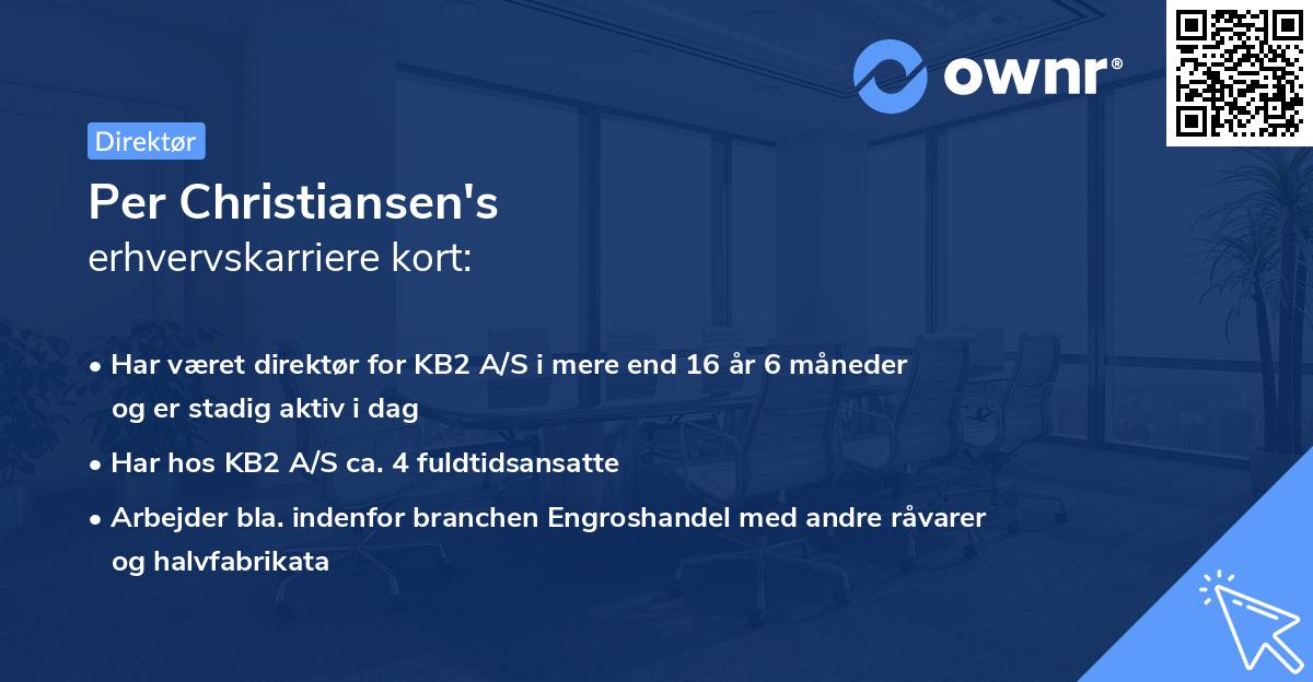 Per Christiansen's erhvervskarriere kort