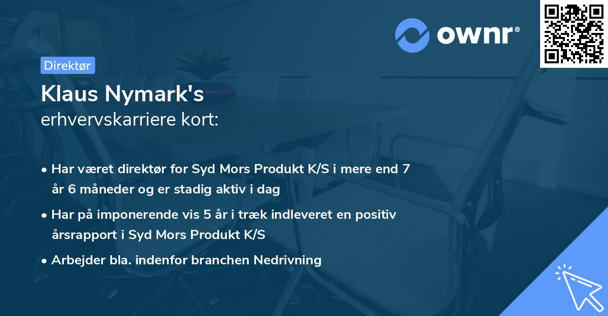 Klaus Nymark's erhvervskarriere kort