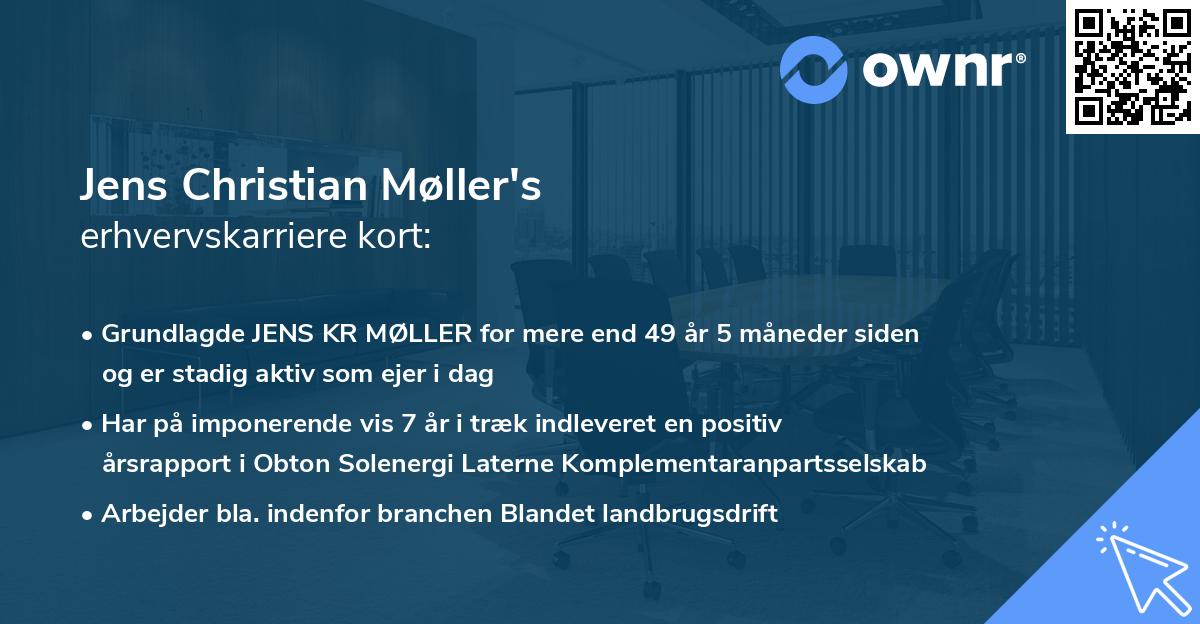 Jens Christian Møller's erhvervskarriere kort