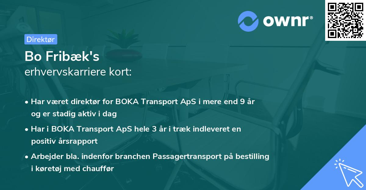 Bo Fribæk's erhvervskarriere kort