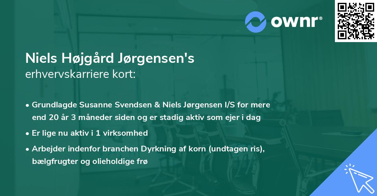 Niels Højgård Jørgensen's erhvervskarriere kort