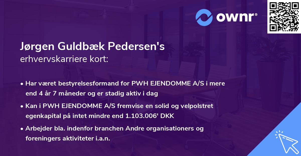 Jørgen Guldbæk Pedersen's erhvervskarriere kort