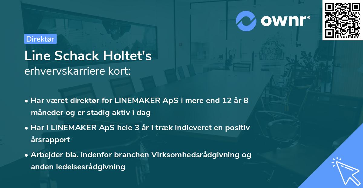 Line Schack Holtet's erhvervskarriere kort